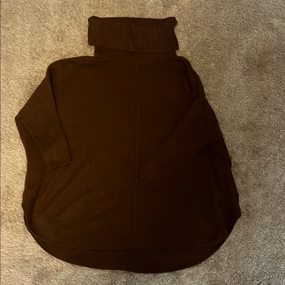 LOFT Rich Brown Turtleneck Sweater
